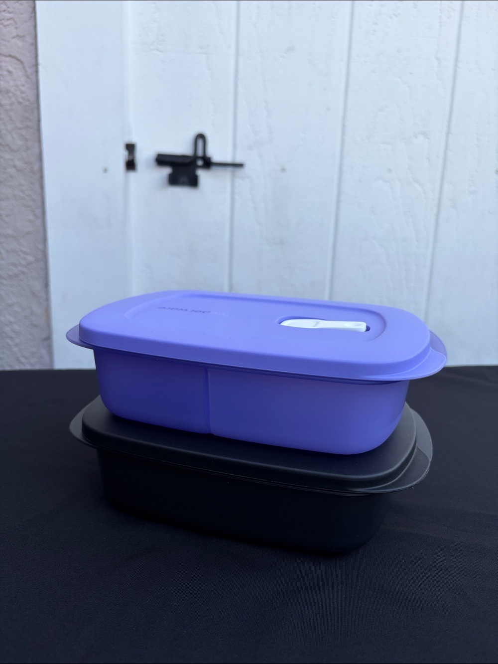 Tupperware Purple and Black Silicone Food Storage Containers with Vent Lid